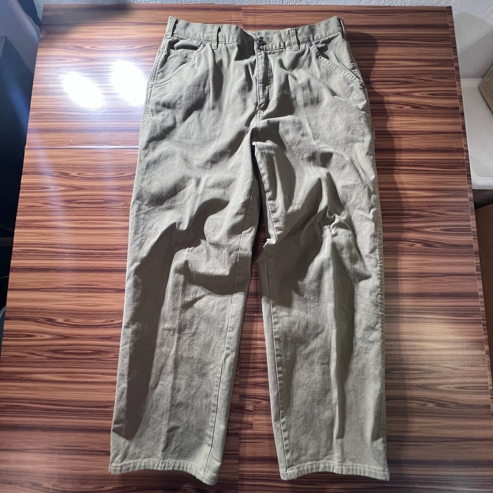 Sorel Carpenter Pants Mens 34x29 Olive Green Cotton Canvas Utility Workwear